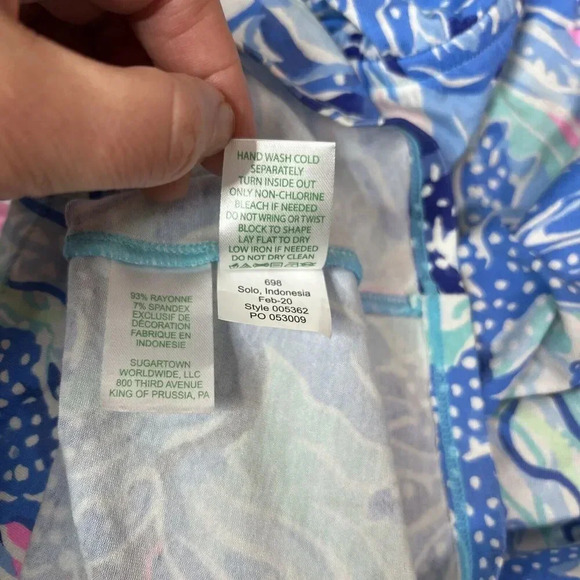 Lilly Pulitzer Pink and Blue With Shorts Pickerball Tennis Halter Sz M Excellent - Picture 10 of 10